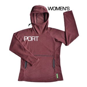 Melanzana women’s large microgrid hoodie in port